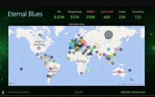 依然として多数のマシンが脆弱性攻撃ツール「EternalBlue」のパッチ未適用