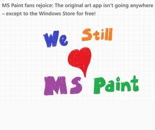 Microsoft、ペイントは廃止ではなくWindowsストアで無償提供へ