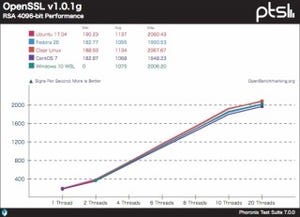 Ubuntu on Windows 10とネイティブLinux、CPU性能のベンチマーク結果が公開