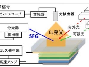 産総研、有機EL素子内の電荷の挙動を分子レベルで非破壊計測する技術を開発