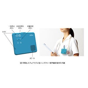 富士通研究所、世界初ウェアラブル型のハンズフリー音声翻訳端末を開発