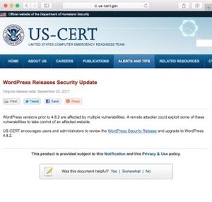 人気CMSのWordPressとJoomla!に複数の脆弱性 - US-CERT