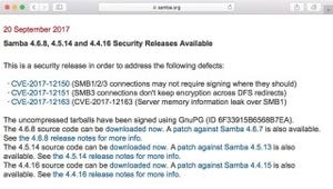 Sambaに複数の脆弱性 - US-CERT