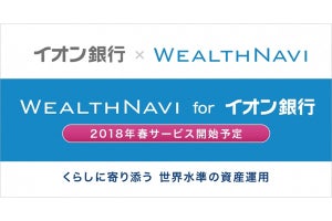 ロボアドバイザーで資産運用「WealthNavi for イオン銀行」提供