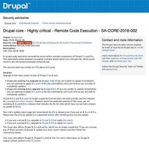 Drupalの重大な脆弱性情報公開、直ちにアップデートを