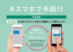 DNP、大阪駅でLINEを活用した「スマホで手助け」の実証実験