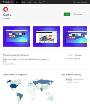 Opera、Linux Snapパッケージで登場