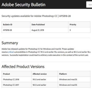 Adobe Photoshop CCに脆弱性