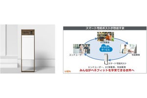 LIXIL、スマホと連携可能なIoT対応の「スマート宅配ポスト」