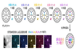 5種類の金属から多元合金ナノ粒子を合成する手法を開発 - 東工大