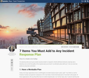 いざという時に備えるインシデントレスポンスプランの有効な回し方 - Symantec Blogs