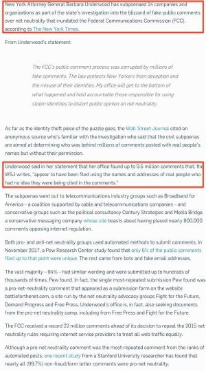 米国のネット中立性のパブリックコメントに950超の偽コメント