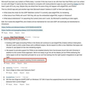 Microsoft、EdgeでChromeのエクステンションサポート