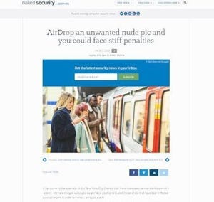 AirDropで見知らぬ人に写真を送りつける"サイバーフラッシュ"、ニューヨークで取り締まる法案 - Sophos naked security