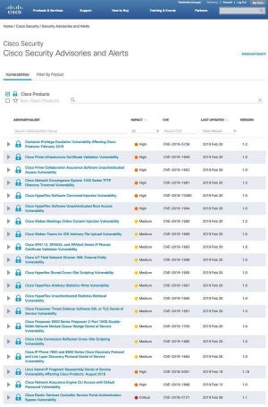 Ciscoの複数のプロダクトに脆弱性、アップデートを