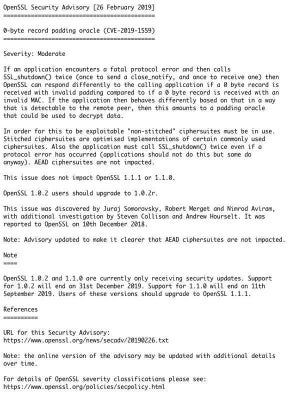 OpenSSLに情報窃取の脆弱性、アップデートを