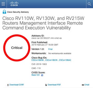 複数のシスコ製品に深刻な脆弱性、アップデートを