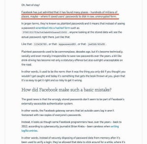 Facebook、数億人のパスワードを暗号化しないで保存