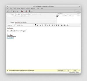 Mozilla、ThunderbirdにWeTransferで2GBのファイルを転送する機能