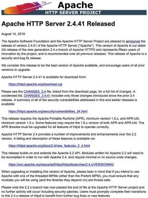Apacheに複数の脆弱性、アップデートを