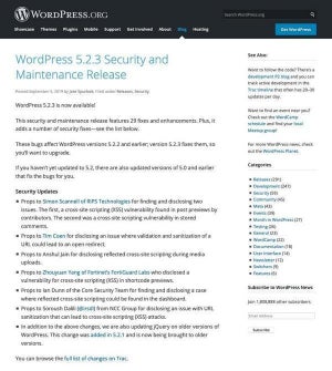 WordPress 5.2.3、脆弱性を修正したセキュリティアップデート版公開