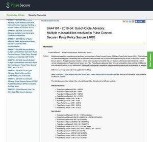 Pulse Secure VPNの脆弱性悪用を確認、直ちにアプデートを