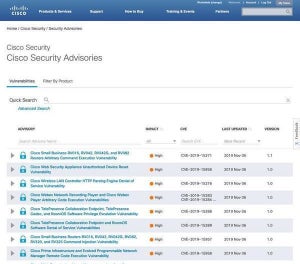 Ciscoの複数のプロダクトに脆弱性、アップデートを