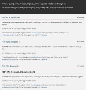 PHP 7.4、7.3、7.2に脆弱性、アップデートを