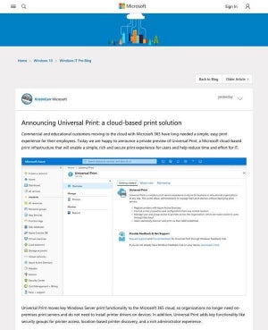 Microsoft、ドライバ不要のクラウド印刷「Universal Print」プレビュー公開