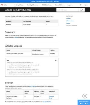 Creative Cloud Desktop Applicationに緊急の脆弱性、すぐにアップデートを