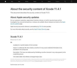 Apple Xcodeに遠隔から乗っ取りの脆弱性、アップデートを