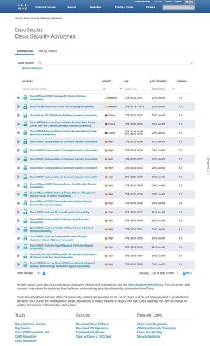 シスコの複数の製品に脆弱性、チェックとアップデートを