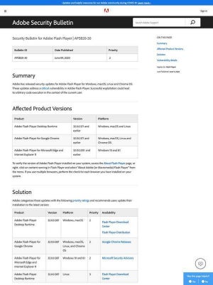 Adobe Flash Playerなどに脆弱性、ただちにアップデートを