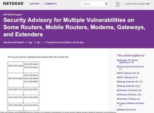 複数のネットギア製ネットワーク機器に脆弱性、影響受ける製品は80弱