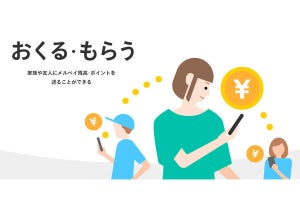 メルカリ、売上金を家族や友人に「おくる・もらう」新機能