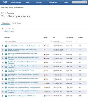 シスコシステムズの複数の製品に脆弱性、セキュリティアップデートがリリース