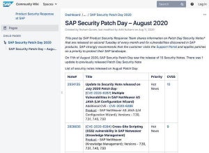 SAP、2020年8月の月例セキュリティパッチをリリース - 16件の脆弱性を修正