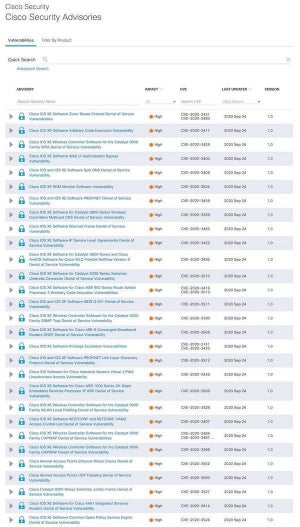 複数のシスコ製品に脆弱性、セキュリティアップデートがリリース