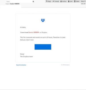 Dropboxを騙る新たなフィッシングメールが観測