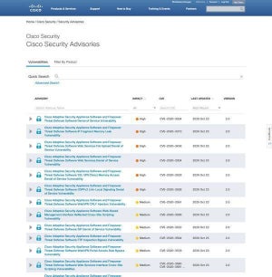 シスコシステムズの複数製品に脆弱性、アップデートを