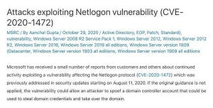 Microsoft、Windows Serverの「Zerologon」脆弱性を利用した攻撃を再度警告