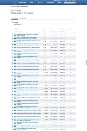 シスコの複数のプロダクトに脆弱性、アップデートを
