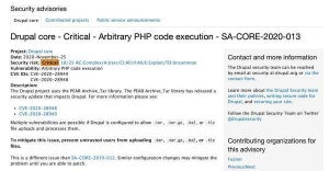 Drupalに任意のコード実行の脆弱性、セキュリティアップデートがリリース