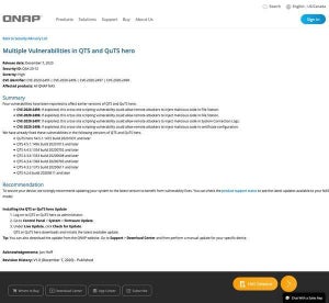 QNAP NASにクロスサイトスクリプティングの脆弱性、アップデートを