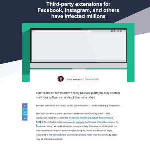 Google ChromeとMicrocoft Edgeの拡張機能28個にマルウェアを発見