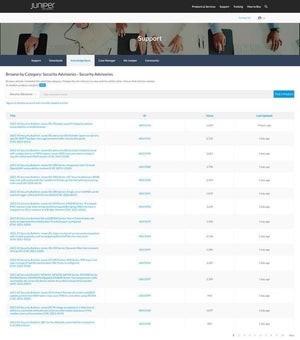 ジュニパーネットワークスの複数製品に脆弱性、チェックとアップデートを