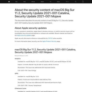 macOS Big Sur 11.2で脆弱性修正、迅速にアップデートを