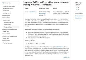 Microsoft、Windows 10のクラッシュを引き起こすWi-Fi関連のバグを修正