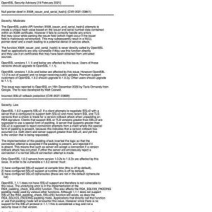 OpenSSLに複数の脆弱性、DoSを受けるおそれ