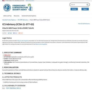 Hitachi ABB Power GridsのeSOMSに深刻な脆弱性、アップデートを
